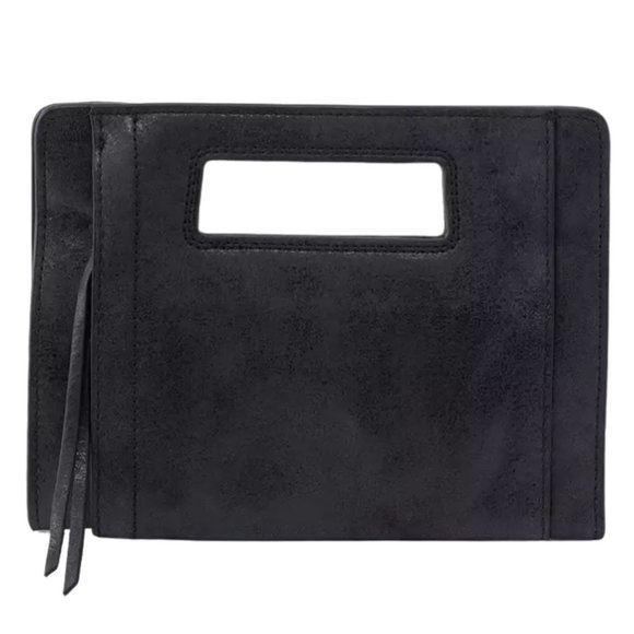 NWT New Hobo Ace Clutch Black Leather Retired Rare